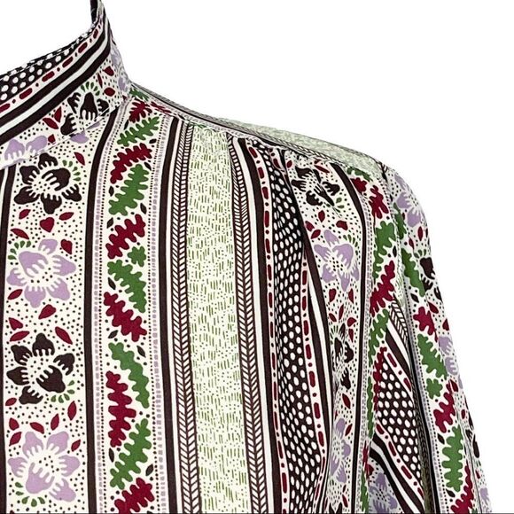 VINTAGE Retro Print Long Sleeve Button Down Top - Picture 12 of 15